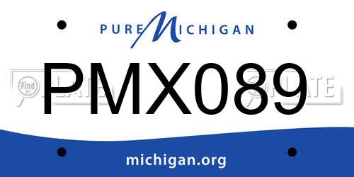 PMX089 Michigan License Plate