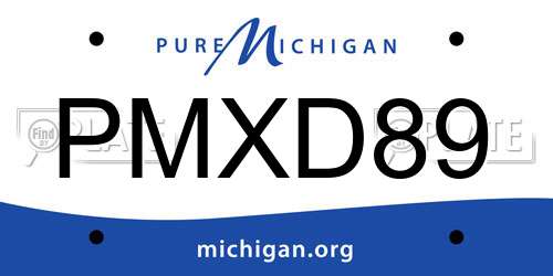 PMXD89 Michigan License Plate