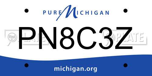 PN8C3Z Michigan License Plate