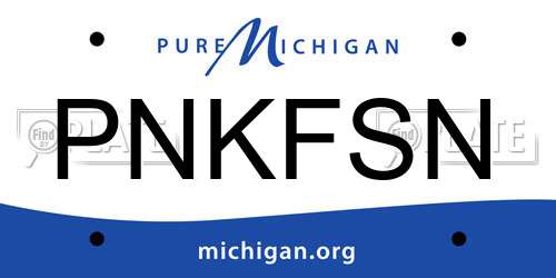 PNKFSN Michigan License Plate