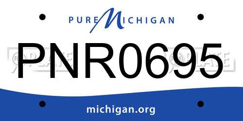 PNR0695 Michigan License Plate