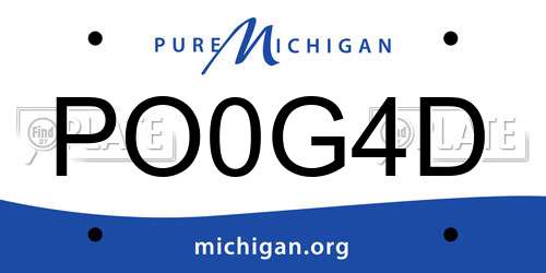 PO0G4D Michigan License Plate