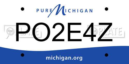 PO2E4Z Michigan License Plate