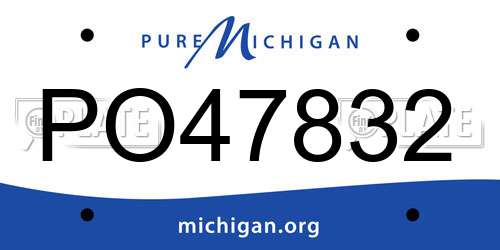 PO47832 Michigan License Plate