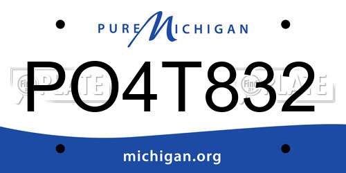 PO4T832 Michigan License Plate