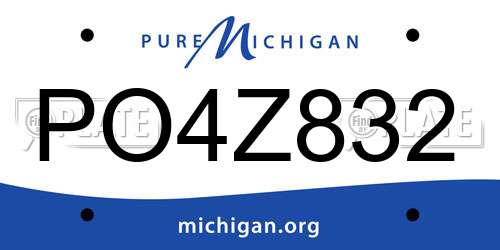 PO4Z832 Michigan License Plate