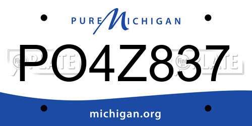 PO4Z837 Michigan License Plate