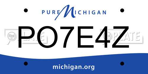PO7E4Z Michigan License Plate