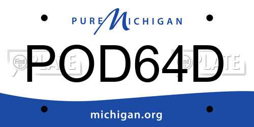 POD64D Michigan License Plate