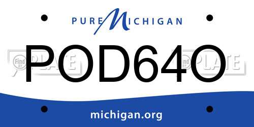 POD64O Michigan License Plate