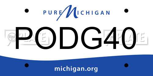 PODG40 Michigan License Plate