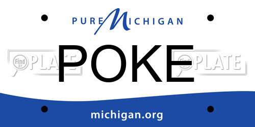 POKE Michigan License Plate