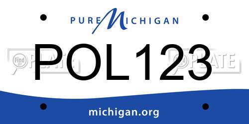 POL123 Michigan License Plate