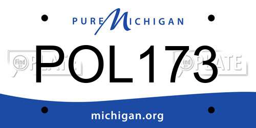 POL173 Michigan License Plate