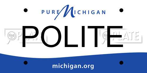 POLITE Michigan License Plate