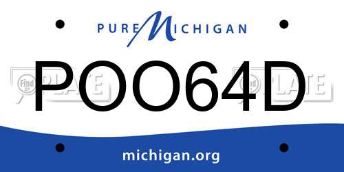 POO64D Michigan License Plate
