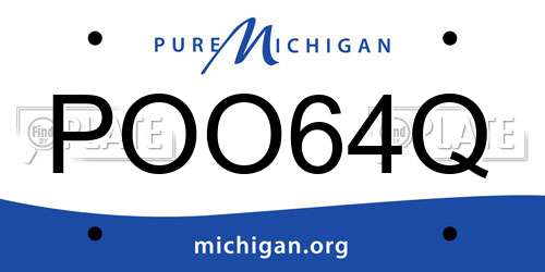 POO64Q Michigan License Plate