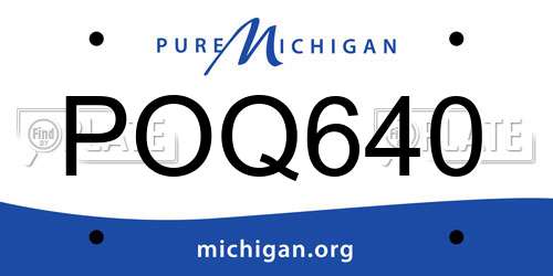 POQ640 Michigan License Plate