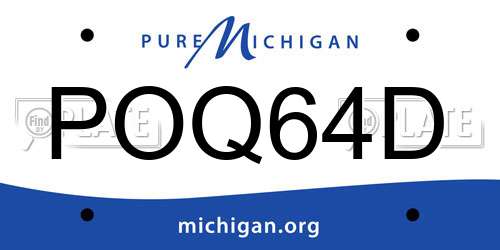 POQ64D Michigan License Plate