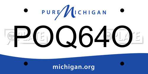 POQ64O Michigan License Plate