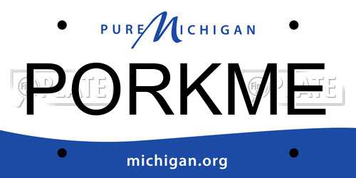 PORKME Michigan License Plate