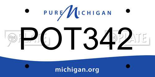 POT342 Michigan License Plate