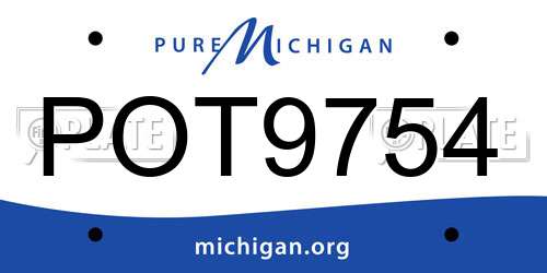 POT9754 Michigan License Plate