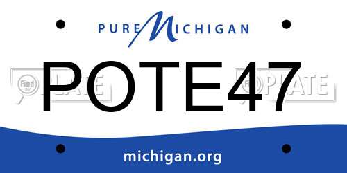 POTE47 Michigan License Plate