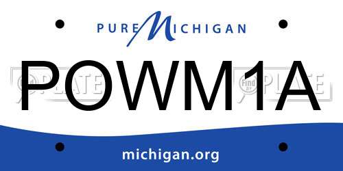 POWM1A Michigan License Plate