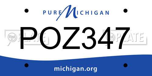 POZ347 Michigan License Plate