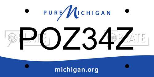POZ34Z Michigan License Plate