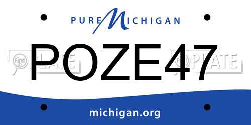 POZE47 Michigan License Plate