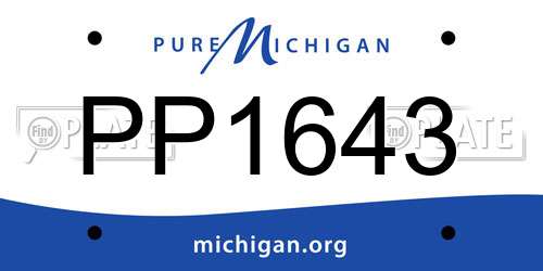 PP1643 Michigan License Plate
