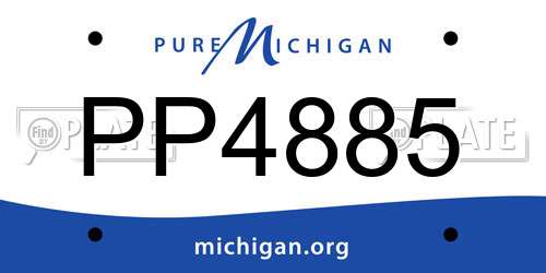 PP4885 Michigan License Plate