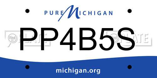 PP4B5S Michigan License Plate