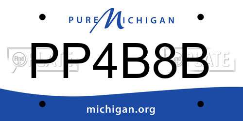 PP4B8B Michigan License Plate