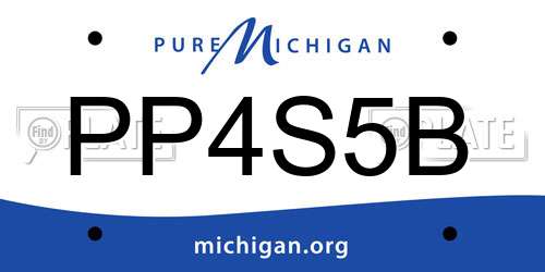 PP4S5B Michigan License Plate