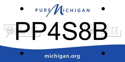 PP4S8B Michigan License Plate