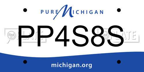 PP4S8S Michigan License Plate