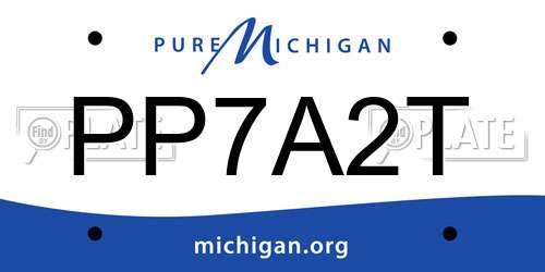 PP7A2T Michigan License Plate
