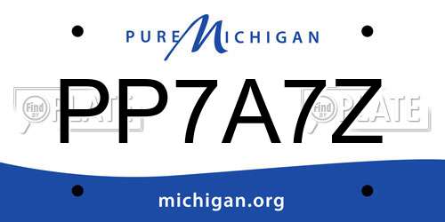 PP7A7Z Michigan License Plate