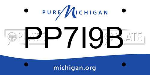 PP7I9B Michigan License Plate