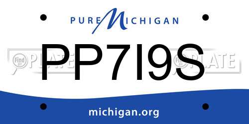 PP7I9S Michigan License Plate