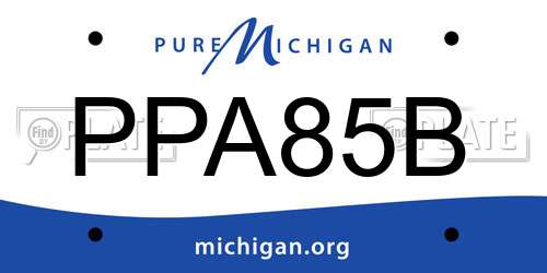 PPA85B Michigan License Plate