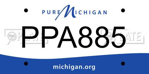 PPA885 Michigan License Plate