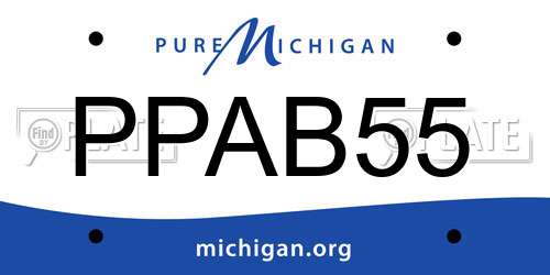 PPAB55 Michigan License Plate