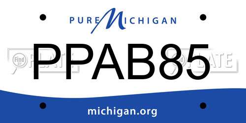 PPAB85 Michigan License Plate