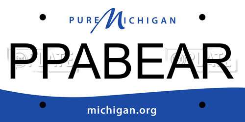 PPABEAR Michigan License Plate