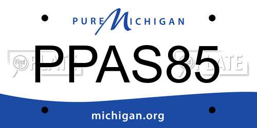 PPAS85 Michigan License Plate