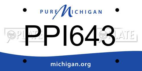 PPI643 Michigan License Plate